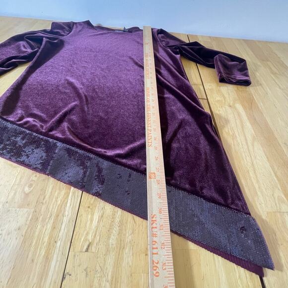 whimsigoth witchy Purple Red Velvet Glam sequin Asymmetrical gothic small grunge - Picture 8 of 12